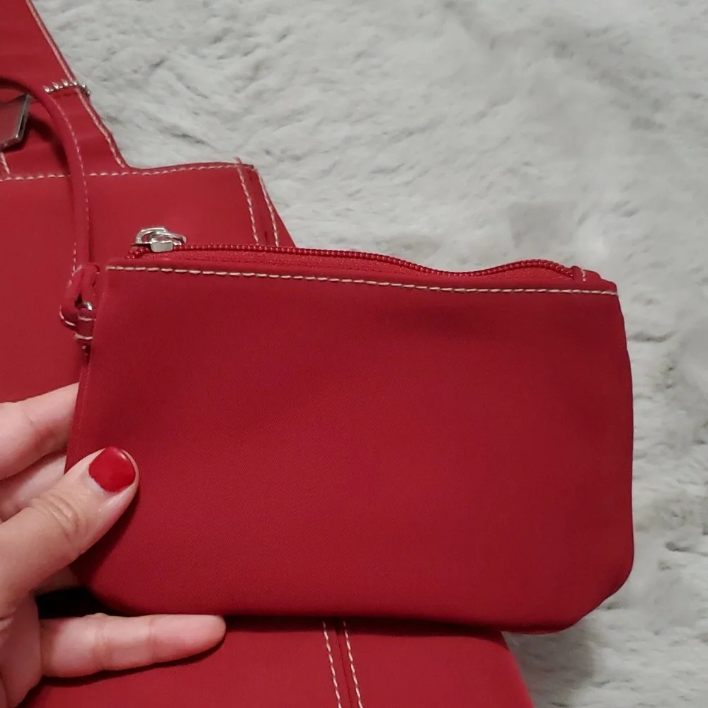 Covington Red nylon shoulder bag with coin purse
